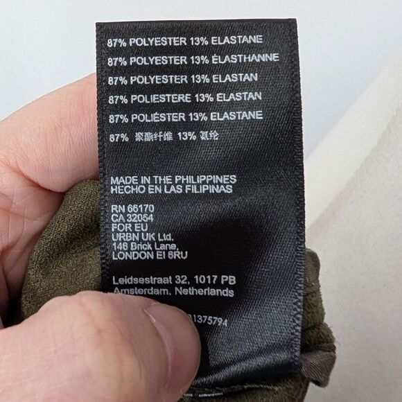 By Anthropologie Moss Green Vegan Faux Suede Sleeveless Midi Dress US 10 - Picture 12 of 12